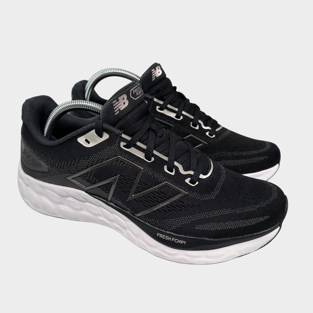 New Balance Fresh Foam 680 v8 Running Shoes Women 11 Black White Beige Mesh